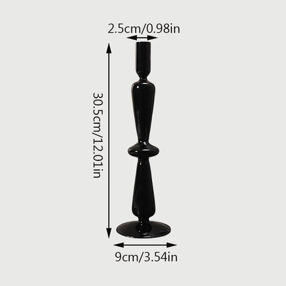 bougeoir flute verre noir -  Esprit Chandelier
