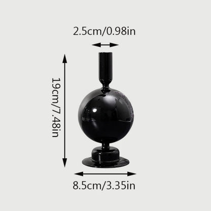 bougeoir grand boule noir verre -  Esprit Chandelier