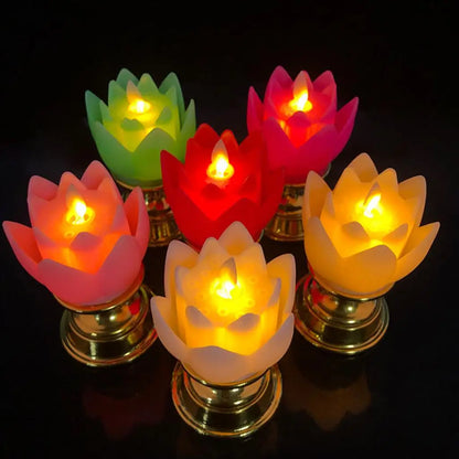 bougeoir lotus led colore - Esprit Chandelier