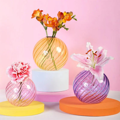 bougeoir soliflore verre colore