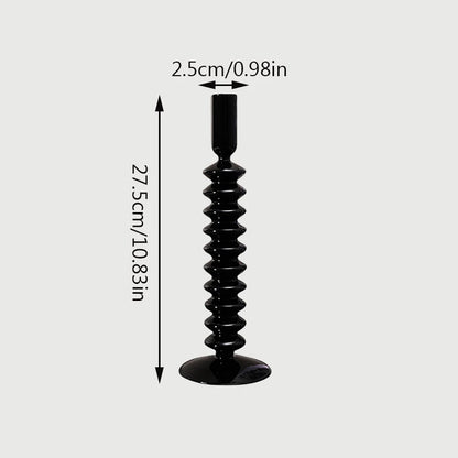 bougeoir verre noir stries -  Esprit Chandelier