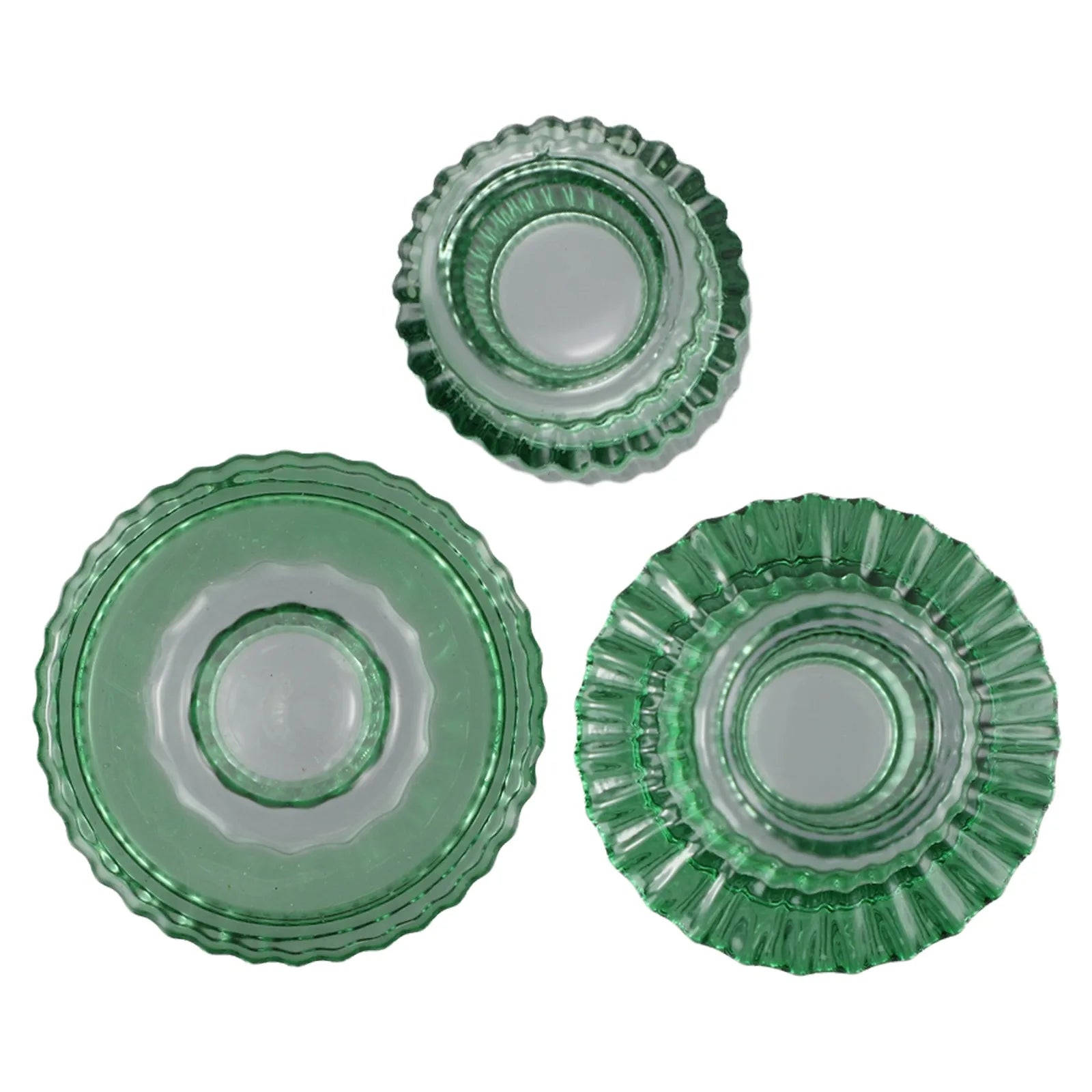 bougeoir vintage verre vert 