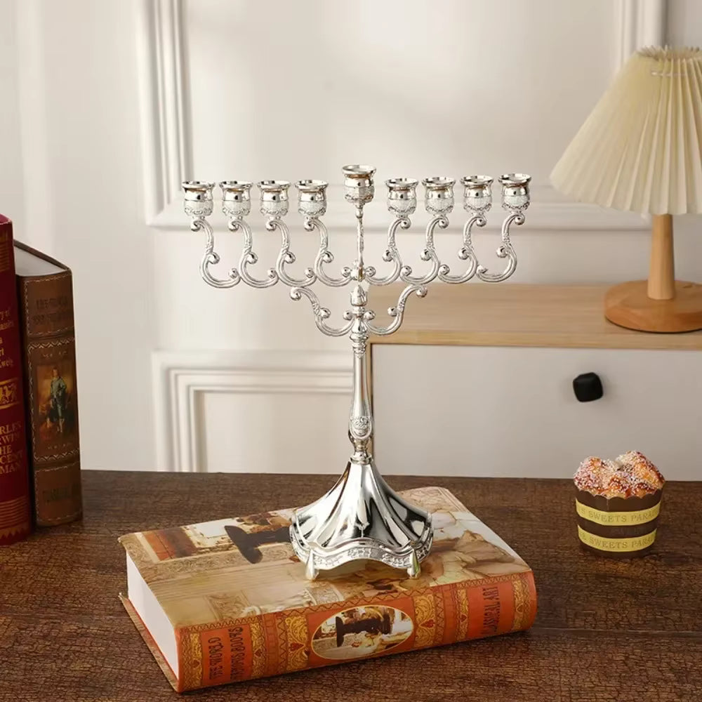 candélabre hanukkia argenté - Esprit Chandelier