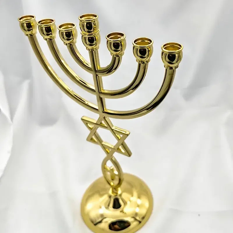 menorah 7 branches argent dore - Esprit Chandelier