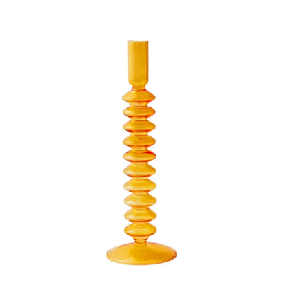chandelier long stries verre orange