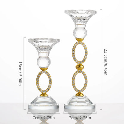 dimensions bougeoir anneau or strass - Esprit Chandelier