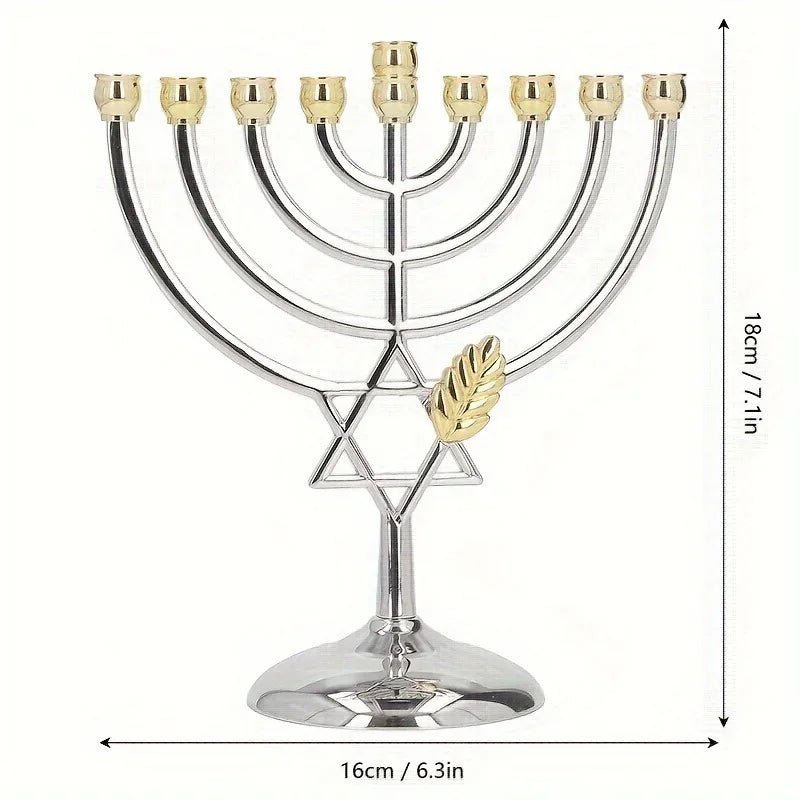 dimensions menorah etoile de david argent or - Esprit Chandelier