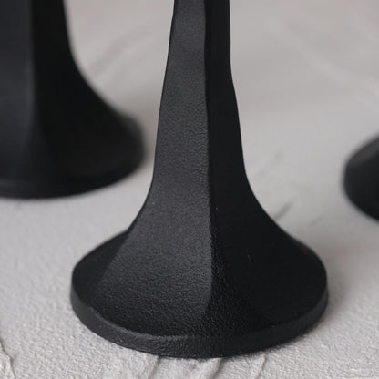 pied bougeoir Noir Brut - Esprit Chandelier