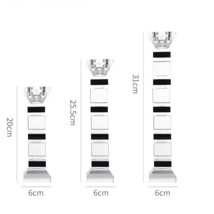dimensions porte chandelle cristal noir - Esprit Chandelier