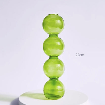 soliflore 4 boules verre vert d'eau