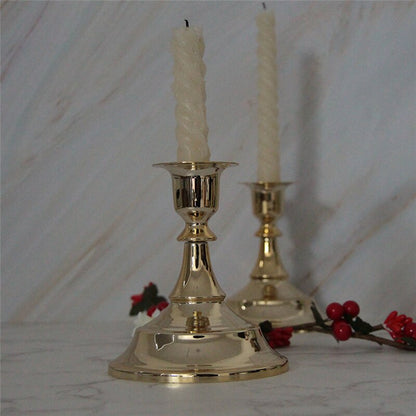 2 bougeoirs dorés chandelle - Esprit Chandelier