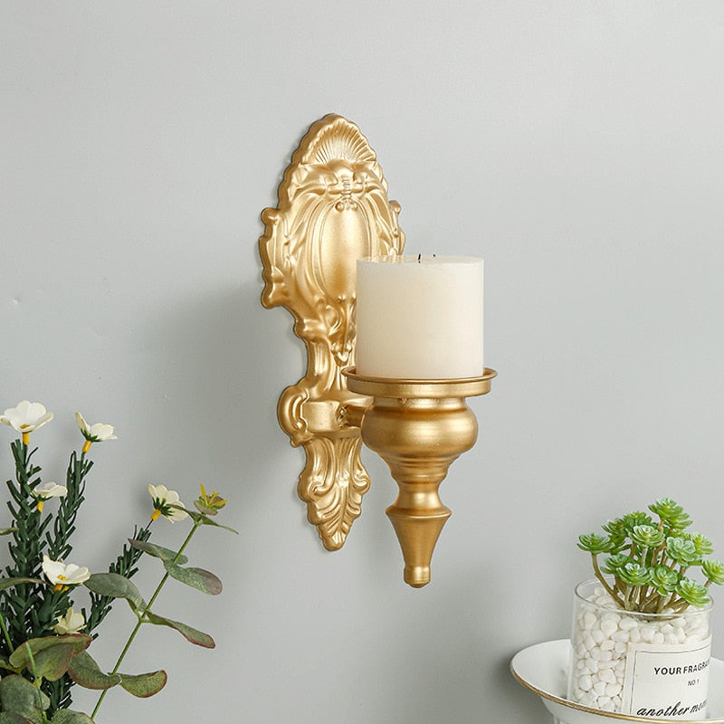 Bougeoir Mural Doré Baroque - Esprit Chandelier