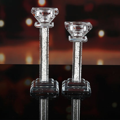 Bougeoirs sur pied cristal - Esprit Chandelier