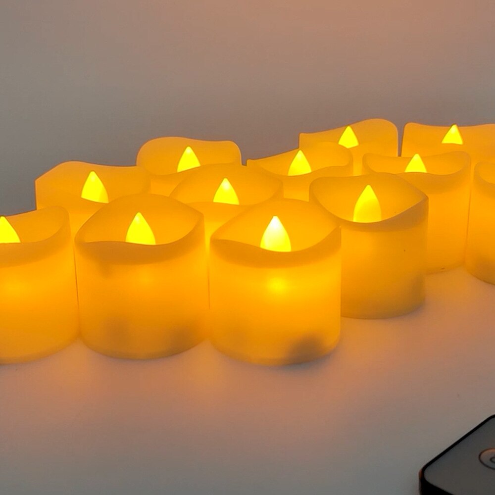 Bougies LED jaunes cylindriques - Esprit Chandelier