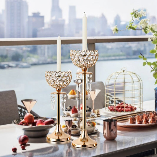 Chandelier Doré Pampille Cristal - Esprit Chandelier