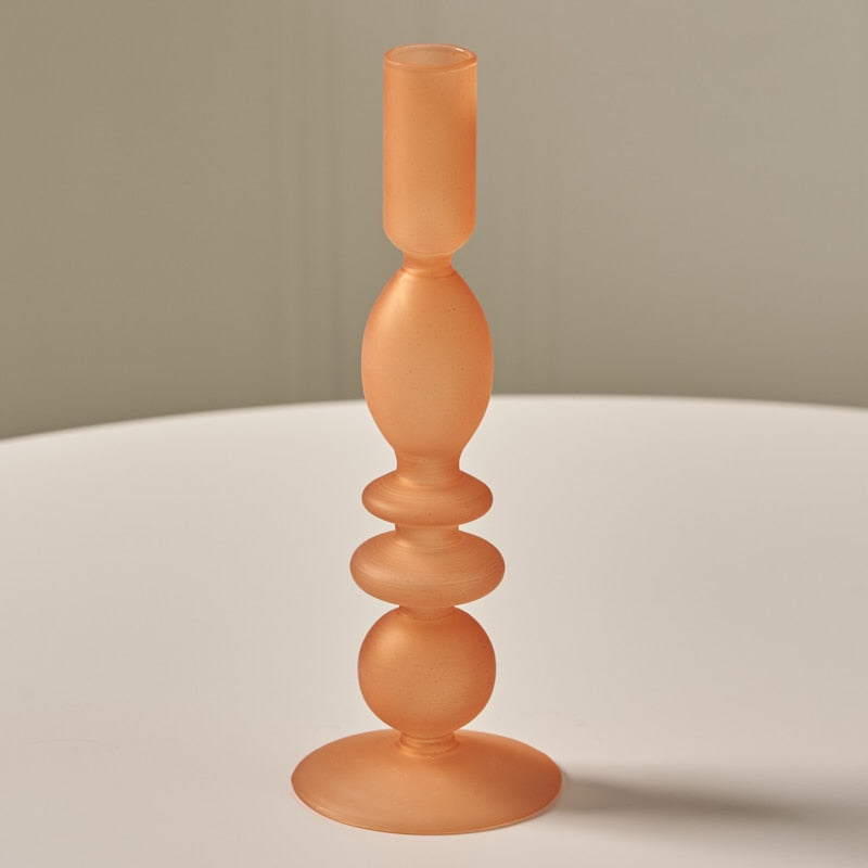 Chandelier Verre Orange Ocre Mat - Esprit Chandelier