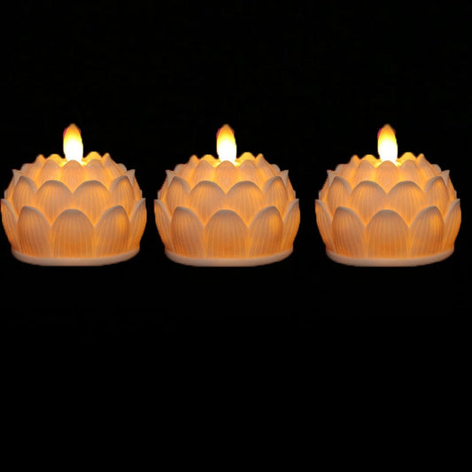 3 Bougies Led Fleur de Lotus - Esprit Chandelier
