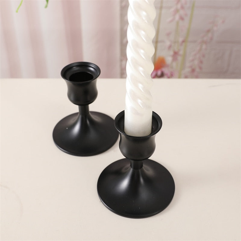 Lot 2 bougeoirs noirs - Esprit Chandelier