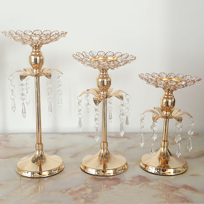 Lot Bougeoir Pampille Doré  - Esprit Chandelier