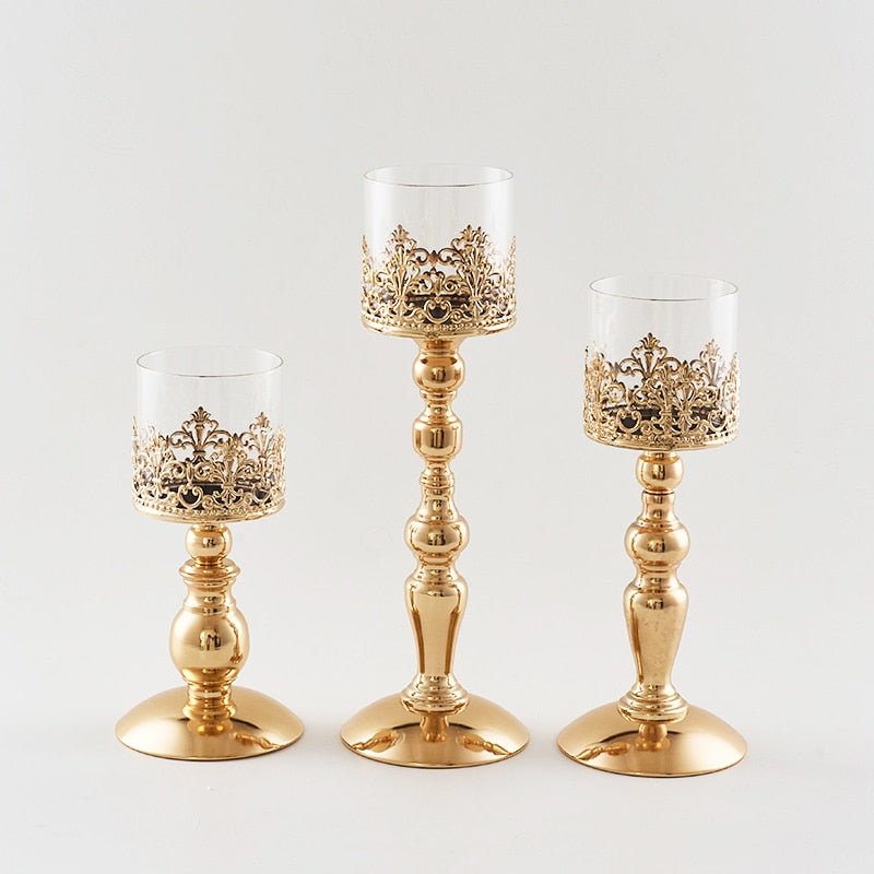 Photophore Doré Dentelle - Esprit Chandelier