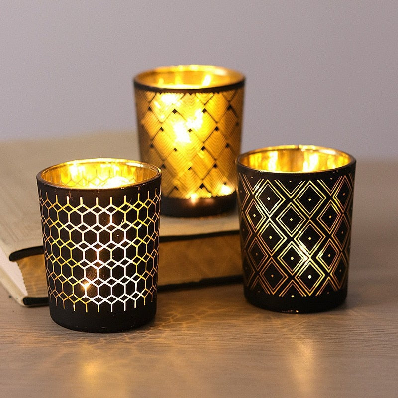Photophore Noir & Or - Esprit Chandelier