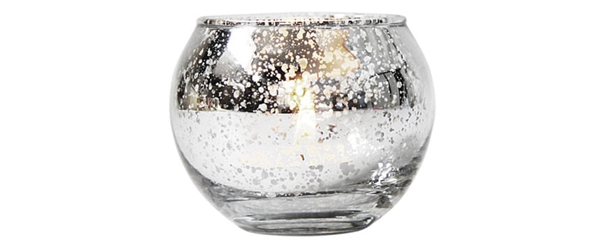 Photophore boule argentee - Esprit Chandelier