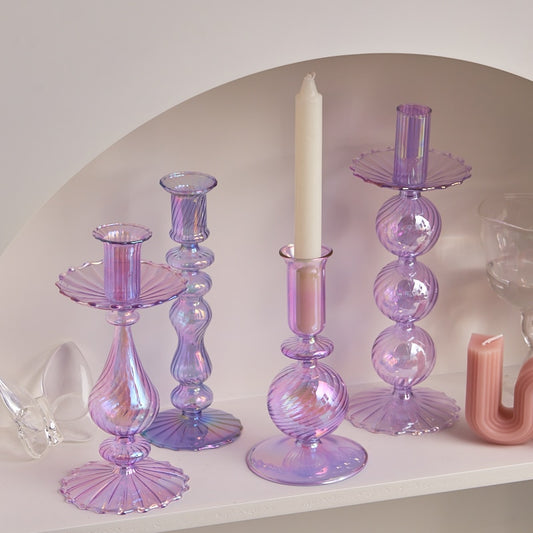 Bougeoir Violet Arc-en-ciel - Esprit Chandelier