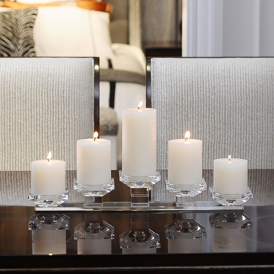 bougeoir 5 bougies Cristal Esprit Chandelier