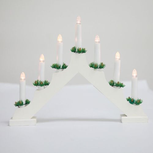 bougeoir blanc Noël suédois - Esprit Chandelier