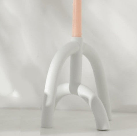 bougeoir blanc céramique arche - Esprit Chandelier
