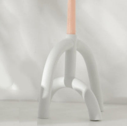 bougeoir blanc céramique arche - Esprit Chandelier