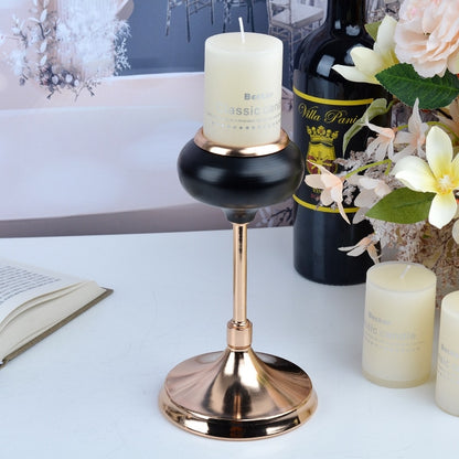 bougeoir bougie noir or - Esprit Chandelier
