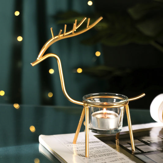 bougeoir cerf doré - Esprit Chandelier