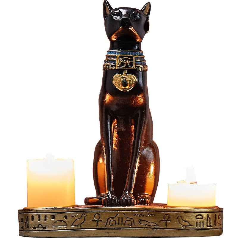 bougeoir chat egyptien noir- Esprit Chandelier