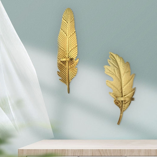 bougeoir dore mural plume- Esprit Chandelier