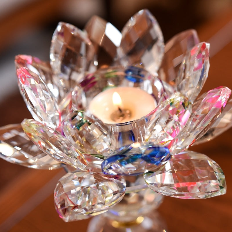 bougeoir fleur lotus cristal -Esprit Chandelier