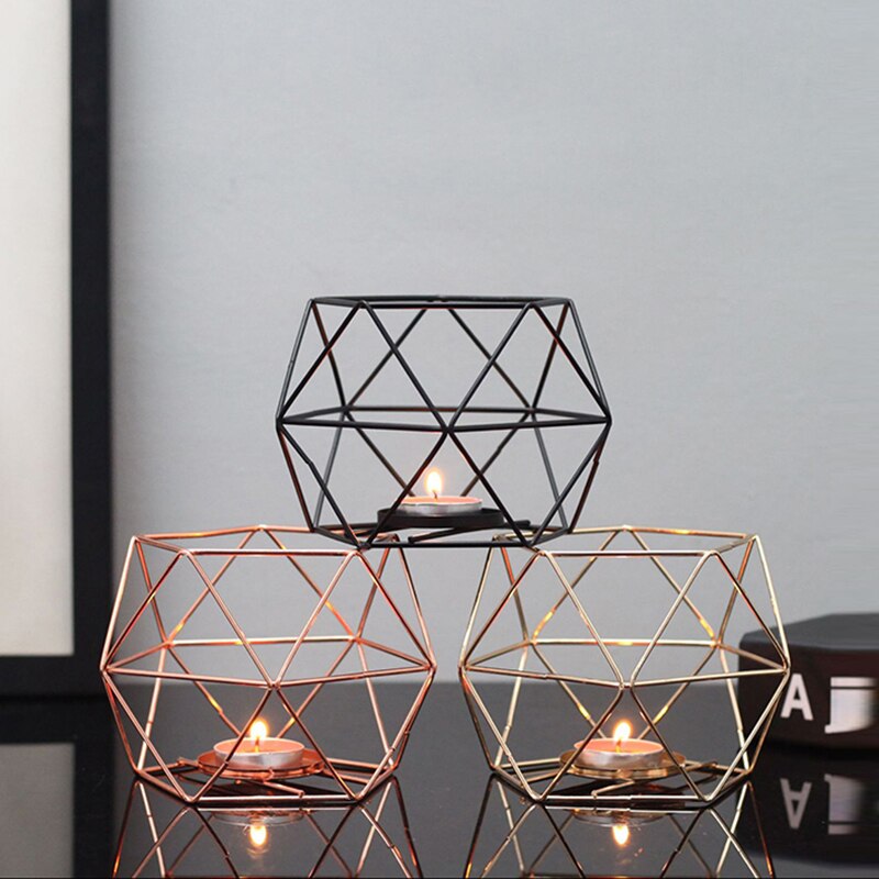  bougeoir geometrique or - Esprit Chandelier