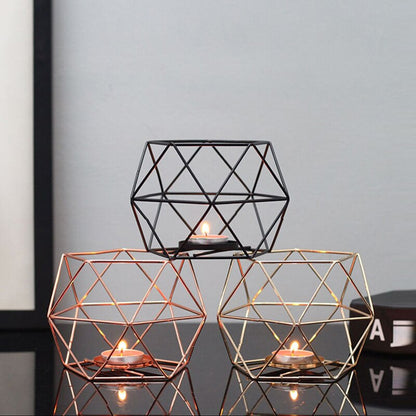  bougeoir geometrique or - Esprit Chandelier