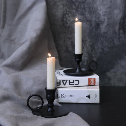 Bougeoir noir coupelle plate - Esprit Chandelier