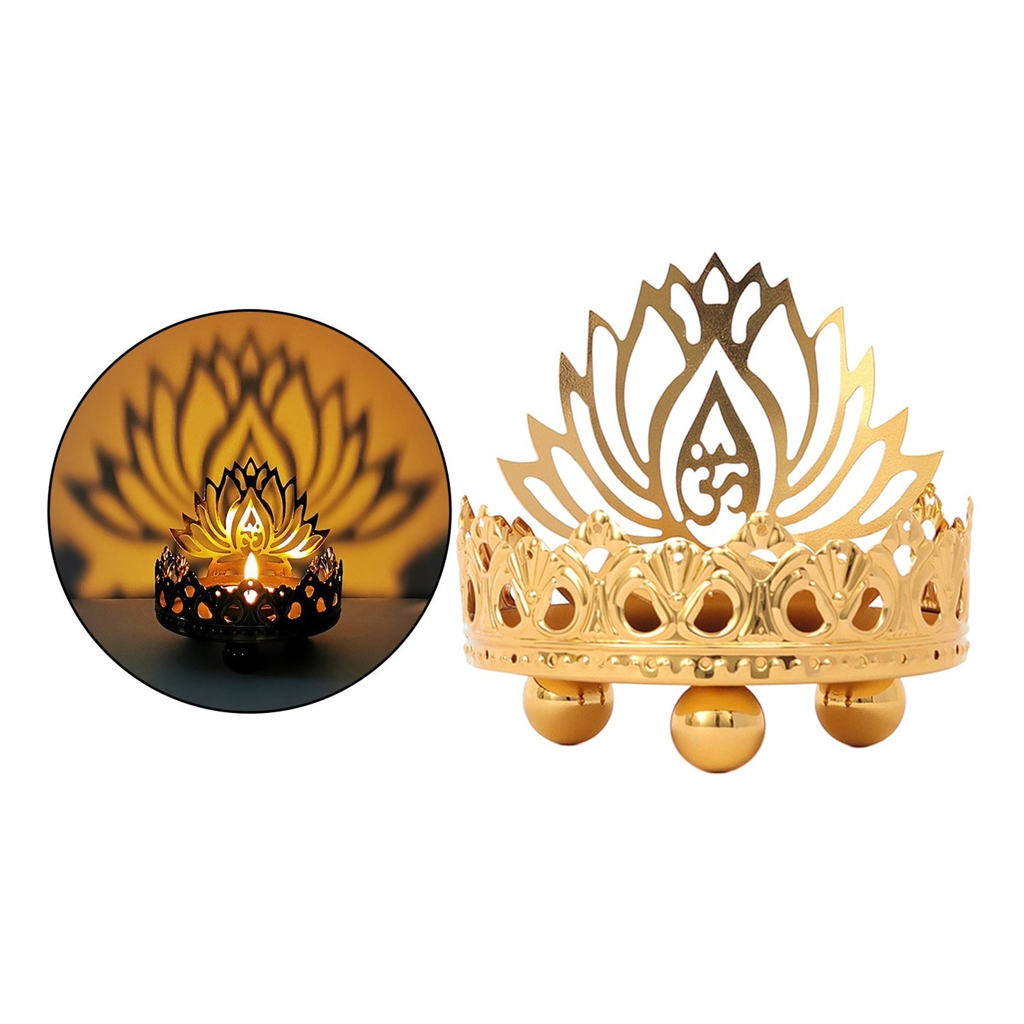 bougeoir silhouette dore lotus -Esprit Chandelier