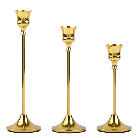 3 Chandeliers Tulipe Doré Brillant - Esprit Chandelier