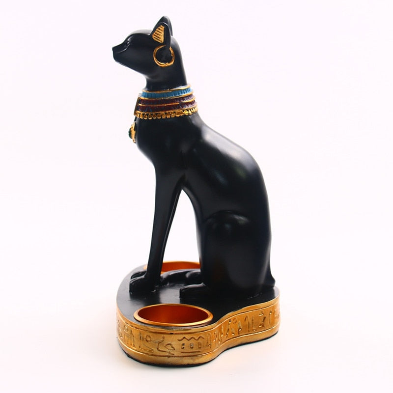 chat noir egyptien bougeoir- Esprit Chandelier