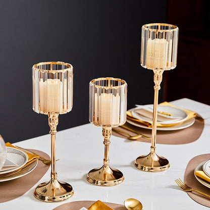 photophore dore verre sur pied - Esprit Chandelier