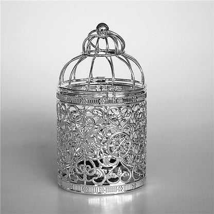 photophore métal argenté - Esprit Chandelier