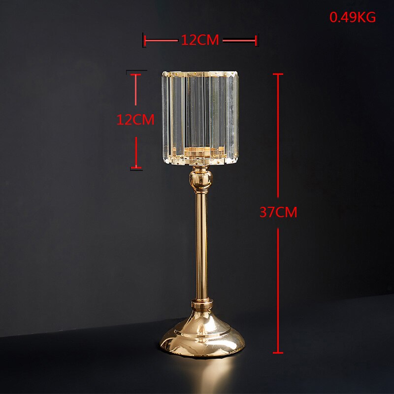 Photophore L Verre pied doré - Esprit Chandelier